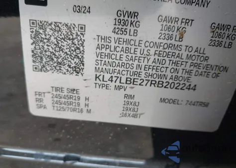 2024 Buick Envista Sport Touring Fwd from USA, damaged, VIN KL47LBE27RB202244